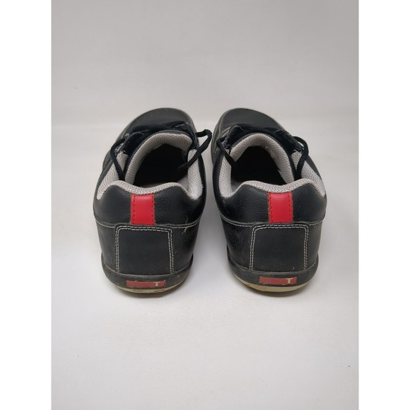 TRUE Linkswear Golf P1‎ Black Leather Shoes Men Size 10 US Red Stripe - Picture 6 of 10